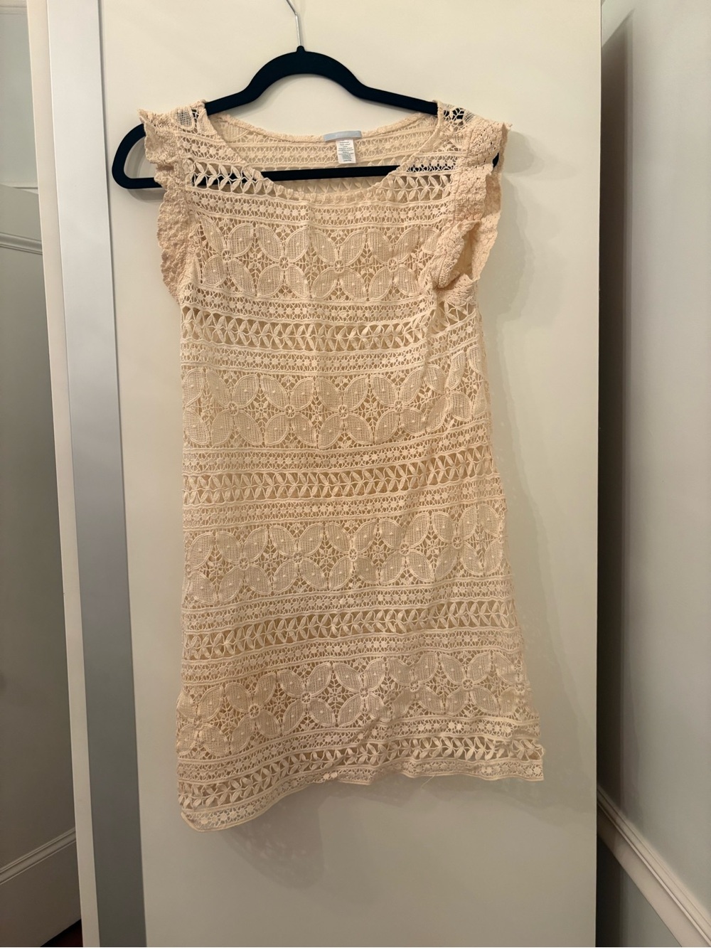 Eberjey Cream Crochet Lace Mini Dress